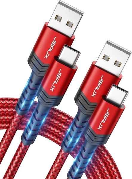 JSAUX USB C Cable (2m 2-Pack) 3.1A Fast Charging