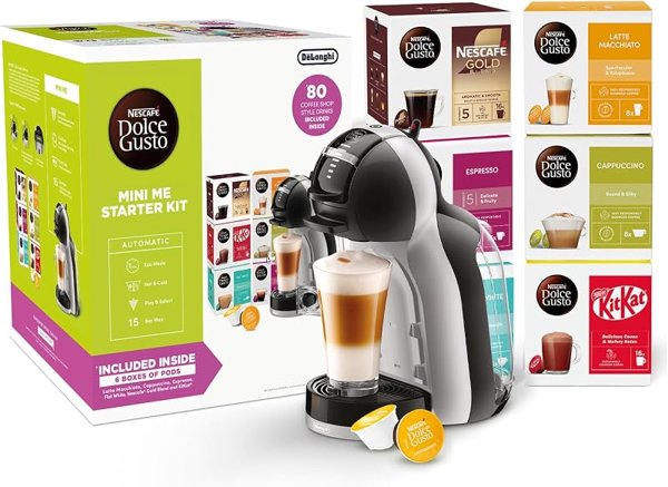NESCAFÉ Dolce Gusto EDG155.BG Mini-Me Automatic Coffee Machine Black &…