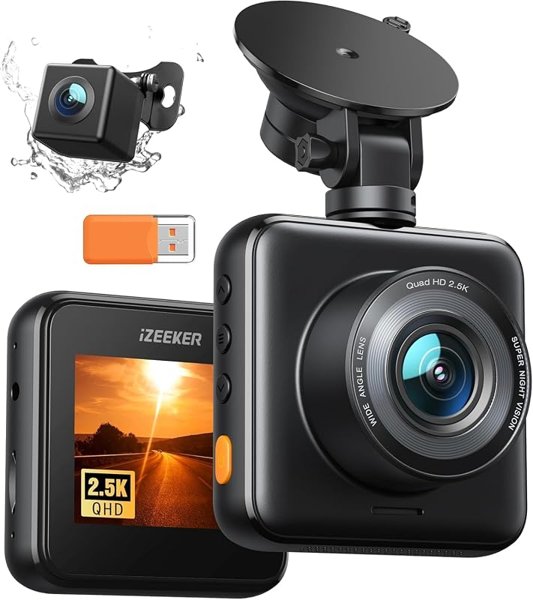 iZEEKER 2.5K Dual Dash Cam Front and Rear
