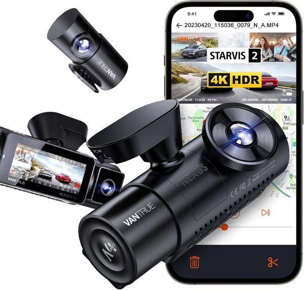 VANTRUE N4 Pro 4K 3 Channel Dash Cam 5G WiFi GPS