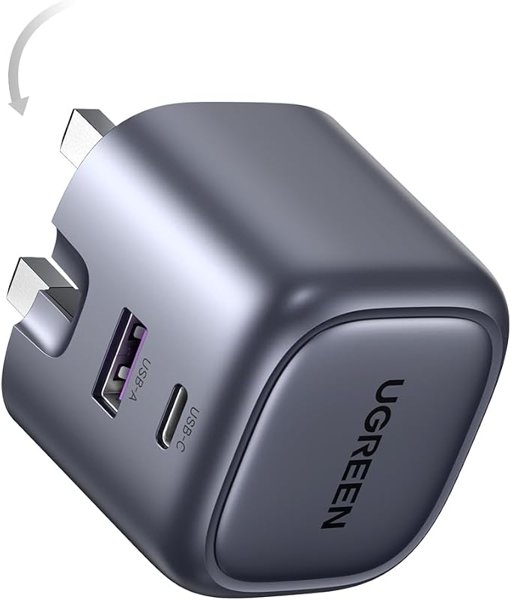 UGREEN 35W USB C Charger Nexode Dual Port PD Foldable GaN Fast Charger…