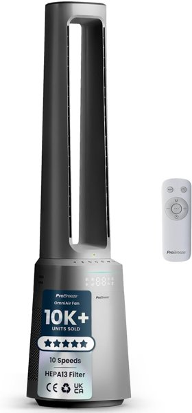 Pro Breeze® OmniAir 41" Smart Bladeless Tower Fan with Air Purifier