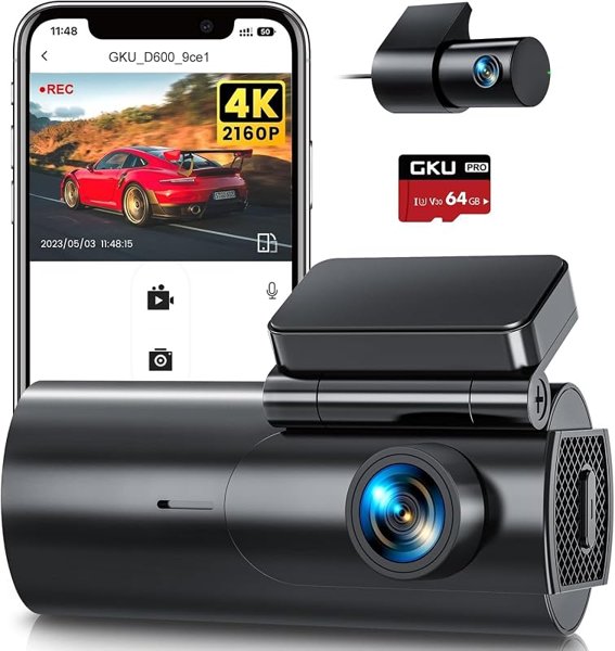 GKU 4K Dash Cam Front and Rear