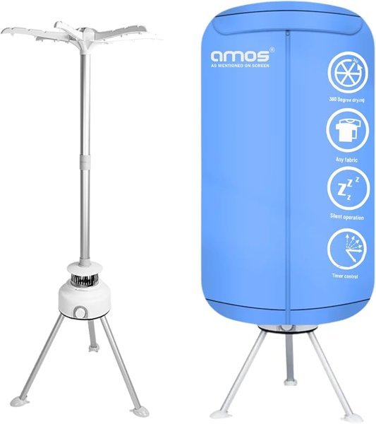 AMOS Eezy Dry Pod Heated Electric Clothes Dryer 10KG Capacity 1000W…