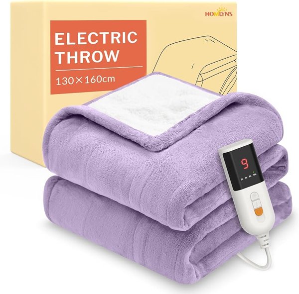HOMLYNS Heated Throw Blanket