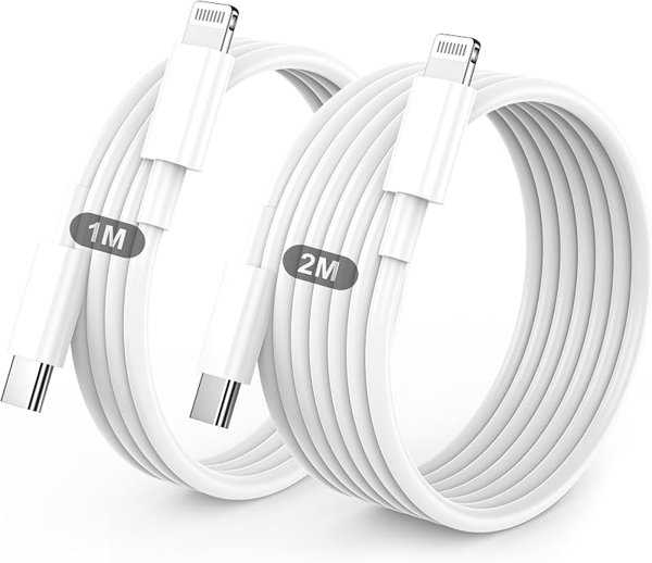 BSTOEM USB C to Lightning Cable, iPhone Charger 2Pack 1M +2M MFi…
