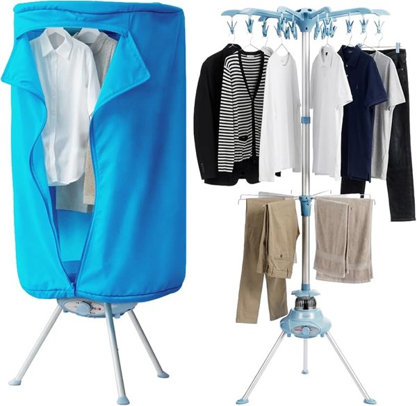 1500W Heated Clothes Airer 10kg 2 Tier Electric Drying Rack Foldable…