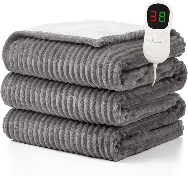 Homemate Electric Blanket Heated Throw 130x160cm 10 Levels 1-8H Timer