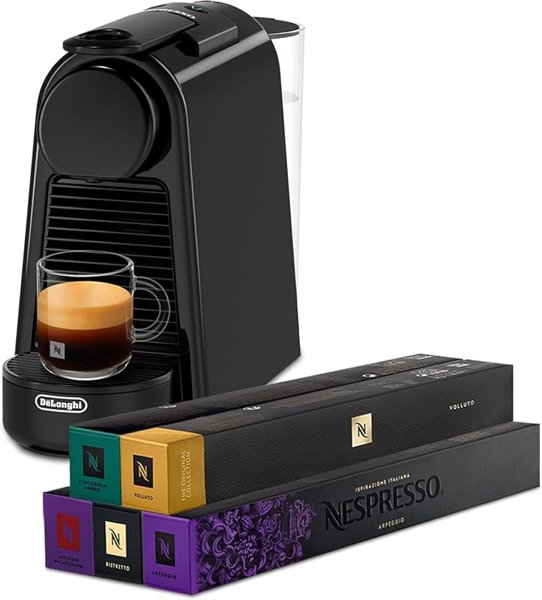 Nespresso Original Essenza Mini Coffee Machine & 50 Pods Black by…