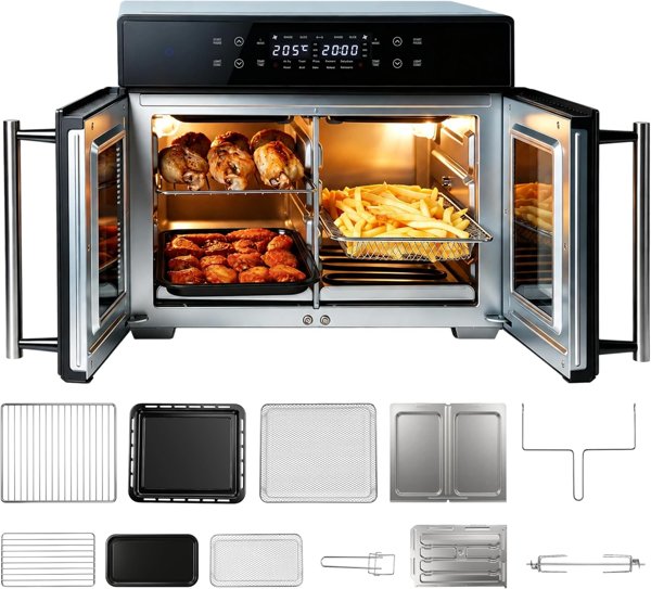 30L Large Air Fryer Oven with Rotisserie Airfryer Oven XL Family